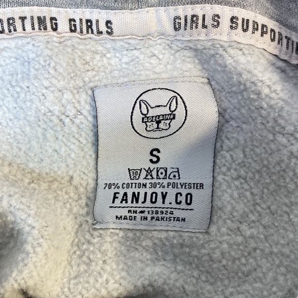 Adelaine Morin Girls Supporting Girls Gray Tracksuit Hoodie, Women's Small - Picture 4 of 5